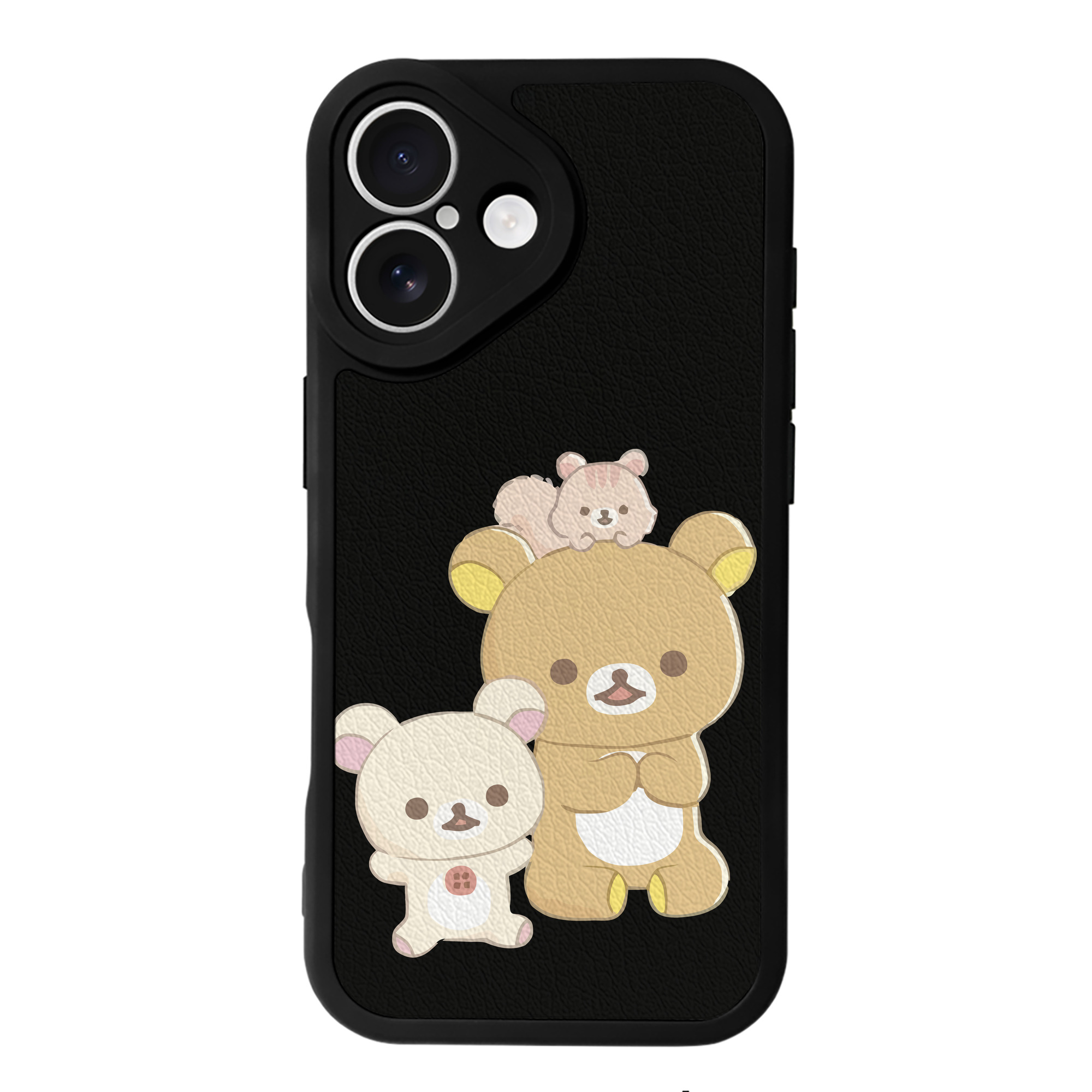（画像用） リラックマ リラックマ キイロイトリ Rilakkuma Korilakkuma Kiiroitori 【iPhone 16シリーズ対応】シリコンスマホケース（レザー調） 材質：シリコン